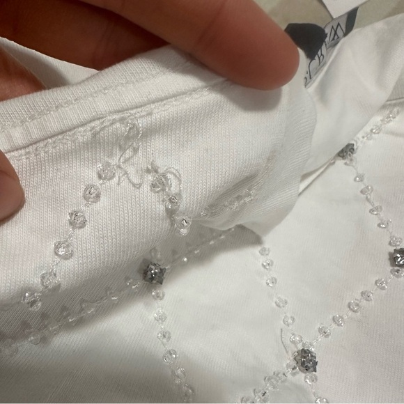 J crew Relaxed lattice-embellished cropped T-shirt - Picture 3 of 3